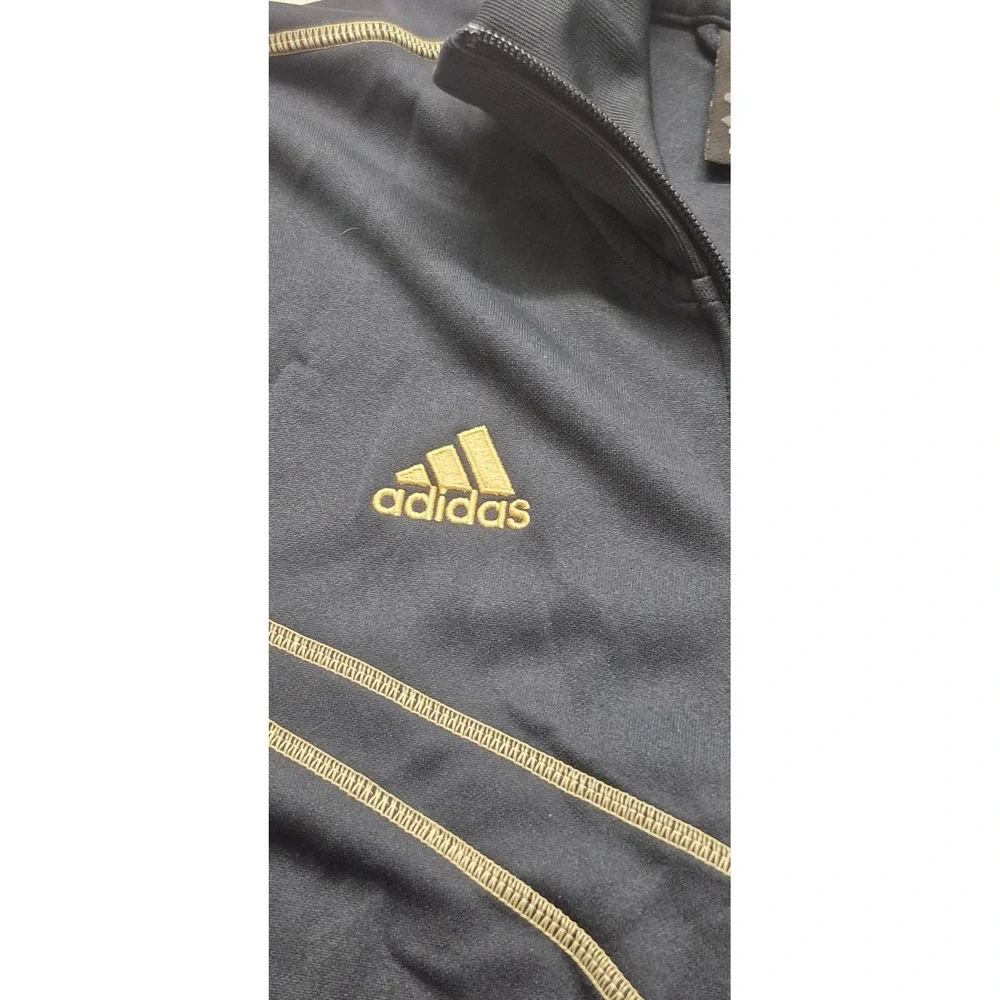 Real‎ Madrid Adidas mens full zip black/gold track jacket football/soccer sz M